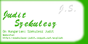 judit szekulesz business card